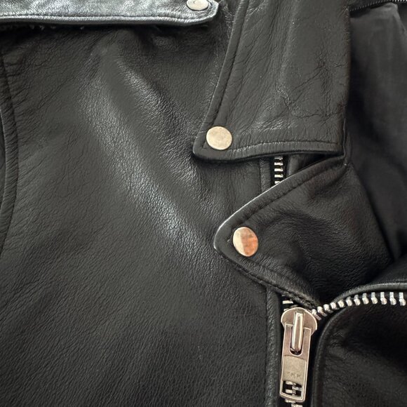 Men's BLACK 3XLT 54T Leather Motorcycle Biker Jacket Wilson's Vintage 90s - Picture 6 of 15